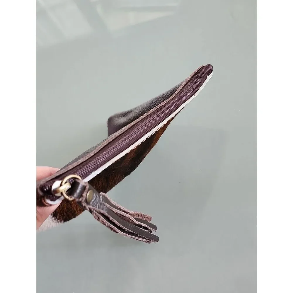 Flavia Maria Western Rustic Chic Coastal Cowgirl Calfskin Leather Clutch